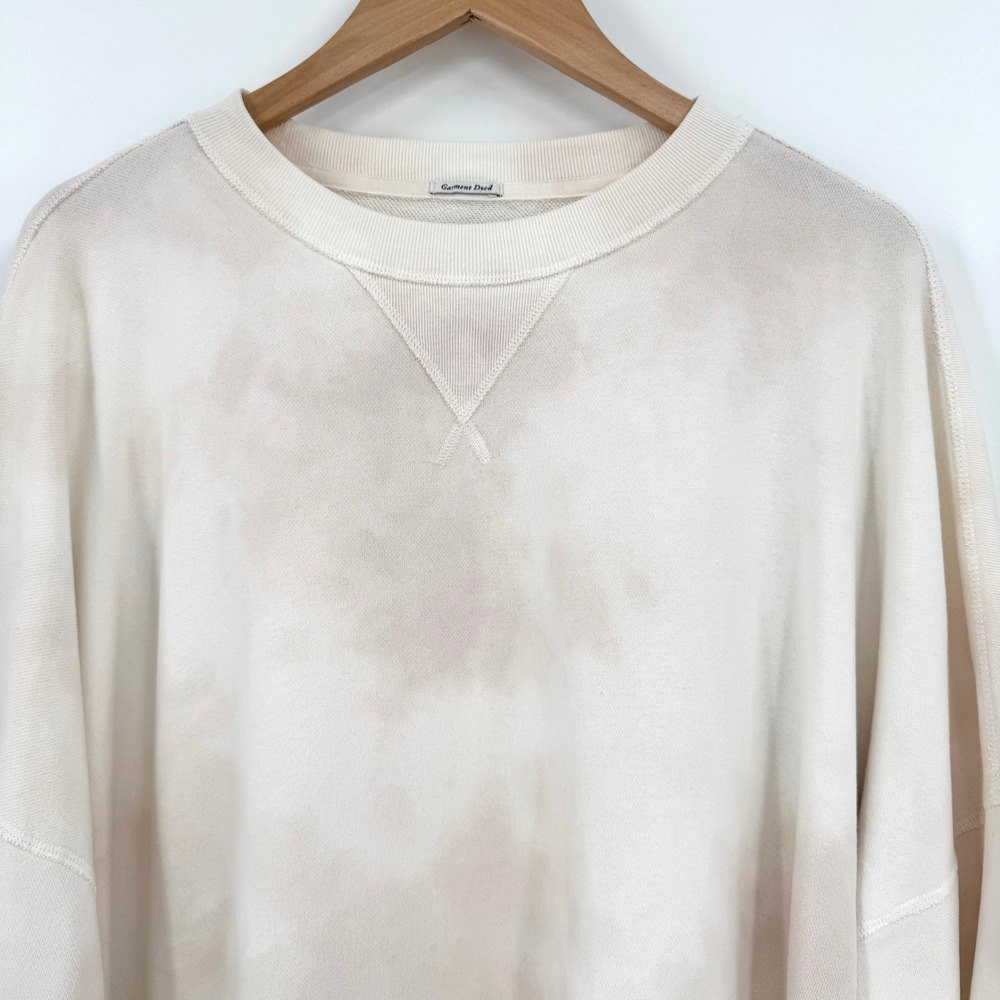 Abercrombie & Fitch Soft A&F Collection XXL Garment Dyed Tie Dye‎ Sweatshirt Tan - Picture 4 of 10